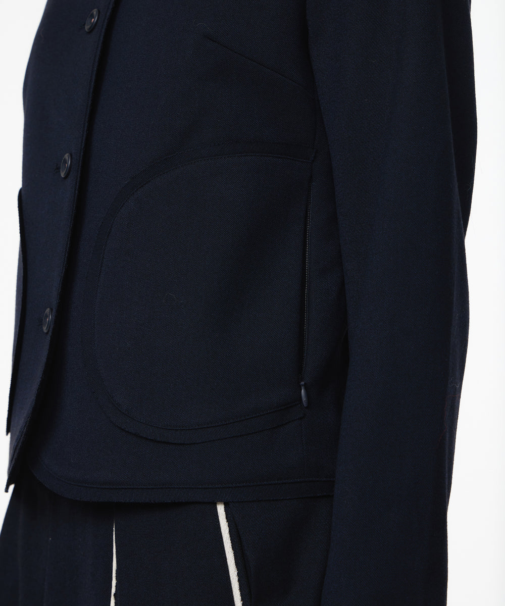 Coyseio - Rounded Raw Hem Jacket (Navy) product image 6 | TRAB K-Fashion Australia