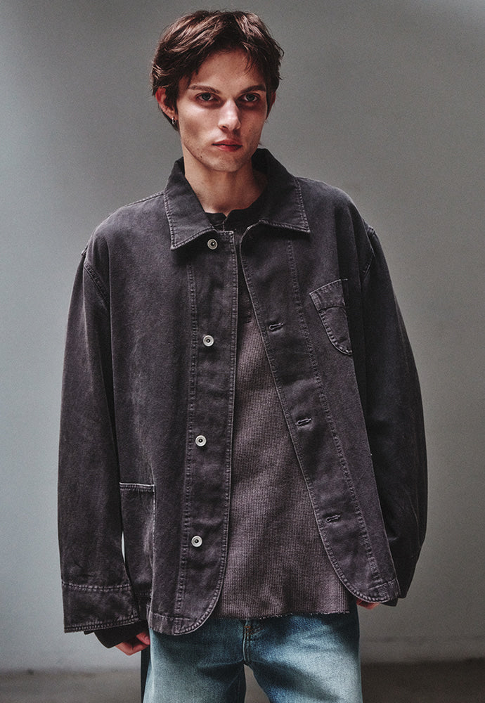 Art if acts - Garment Dyed Western Coverall Jacket (Faded Charcoal) product image 5 | TRAB K-Fashion Australia