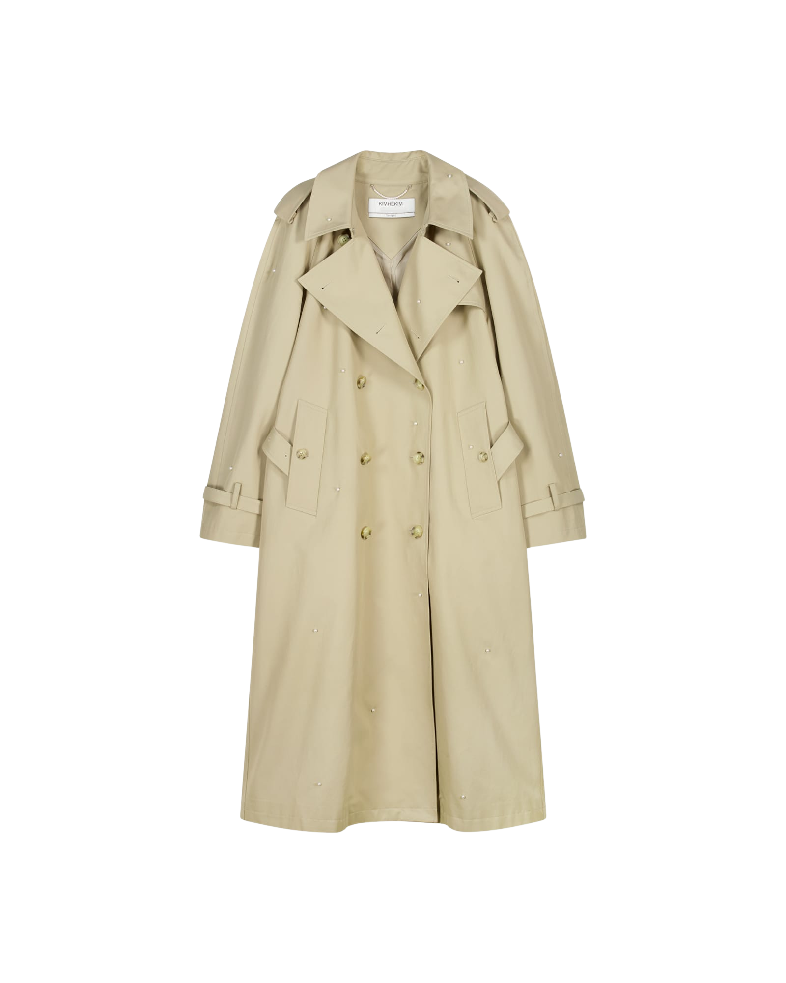 Kimhe Kim - Pearl Embellished Trench Coat (Beige) product image 8 | TRAB K-Fashion Australia