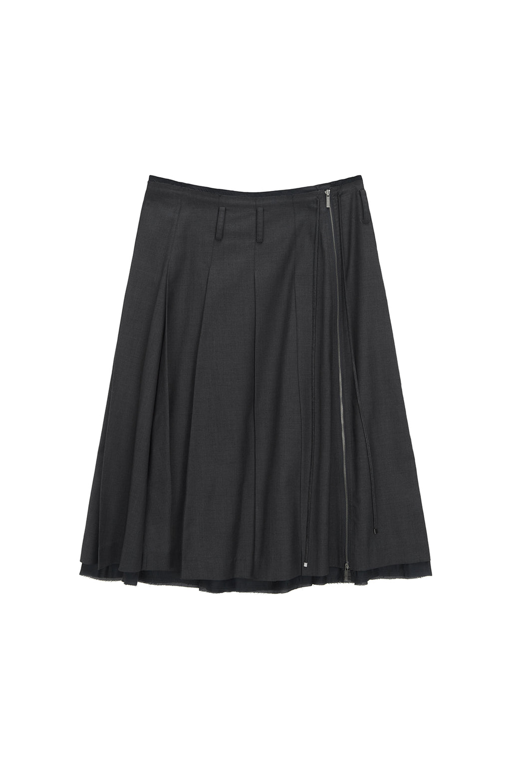 Matin Kim - String Point Layered Pleats Skirt (Grey) product image 1 | TRAB K-Fashion Australia