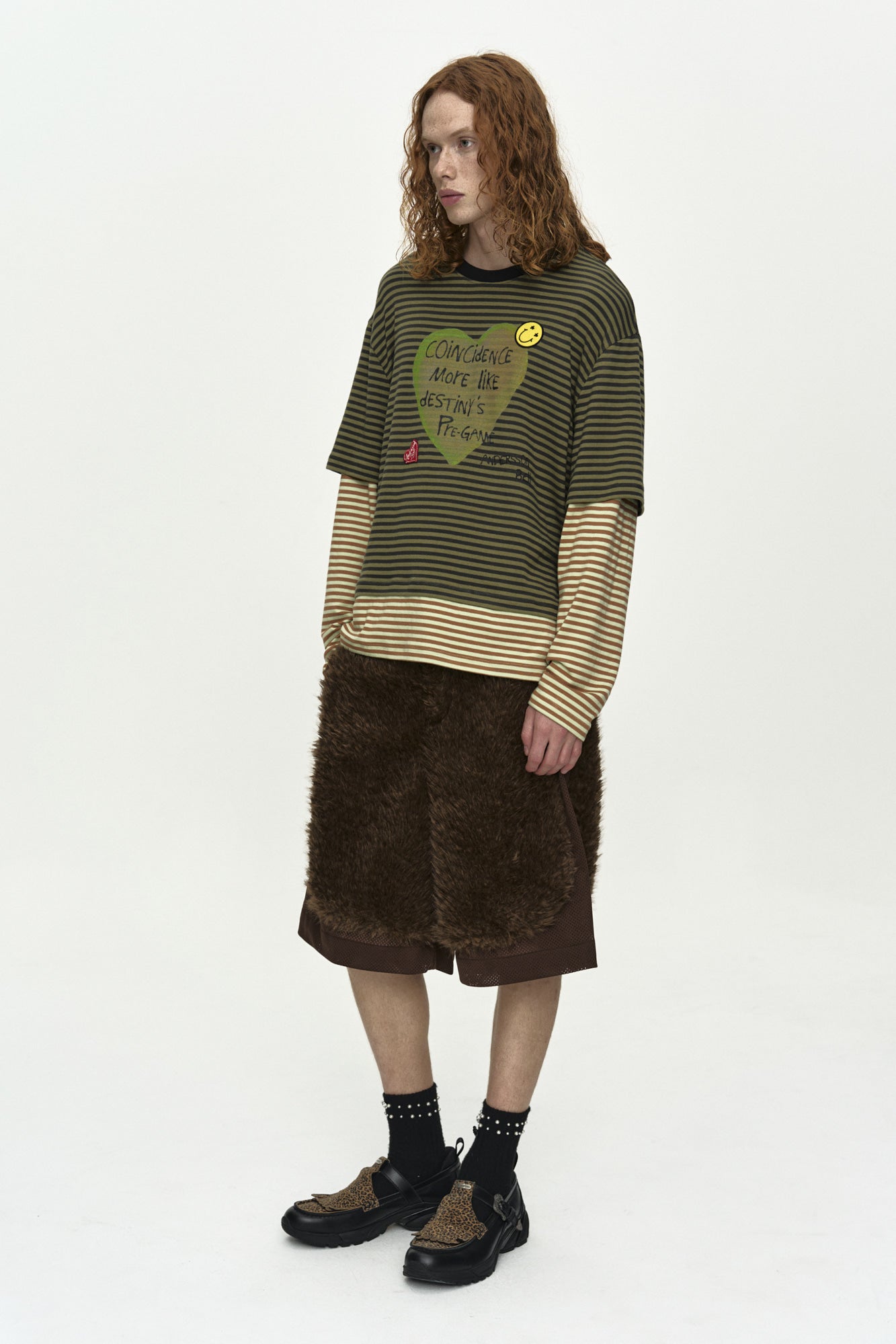 Andersson Bell - (essential) Heart Message Stripe Layered L/s T-Shirt (Essential) product image 3 | TRAB K-Fashion Australia