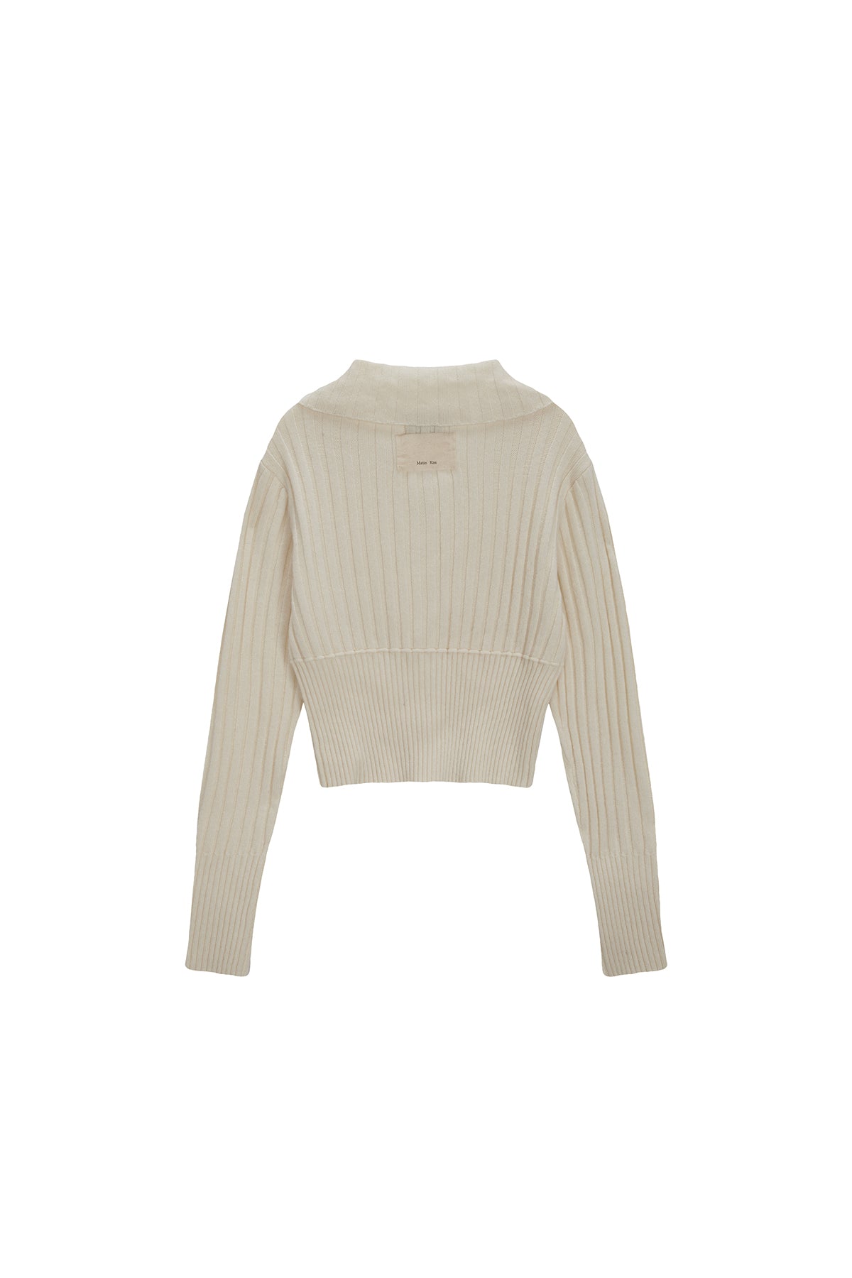 Matin Kim - Semi Crop Knit Button Cardigan (Ivory) product image 10 | TRAB K-Fashion Australia