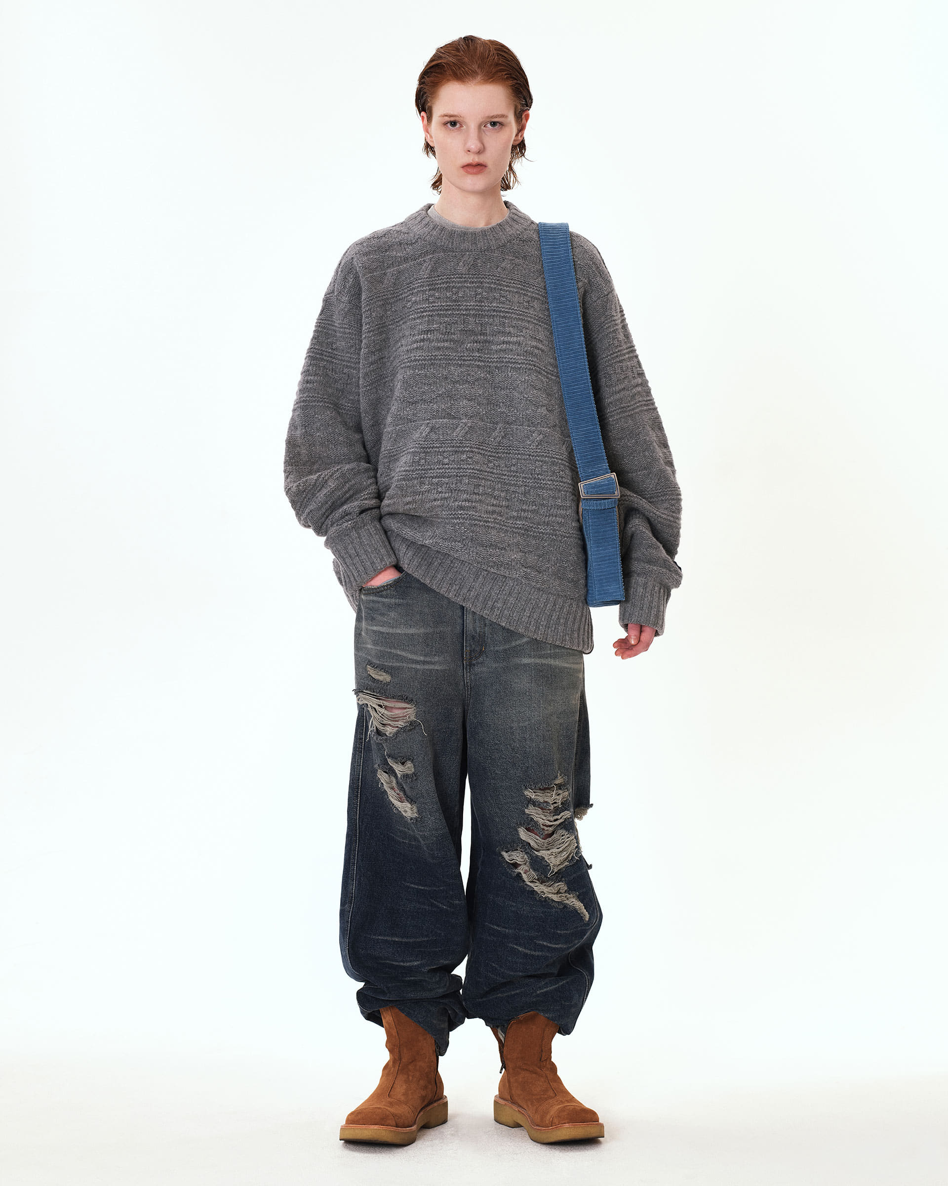 Ader Error - Seltic knit (Grey) product image 1 | TRAB K-Fashion Australia