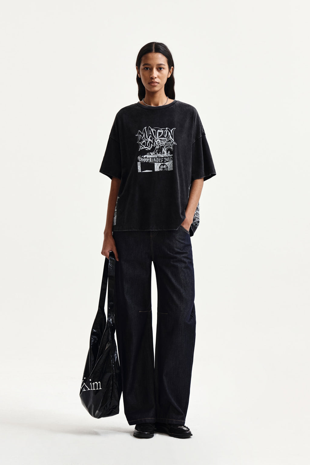 Matin Kim - Vintage Graffiti Artwork Top (Black) product image 8 | TRAB K-Fashion Australia