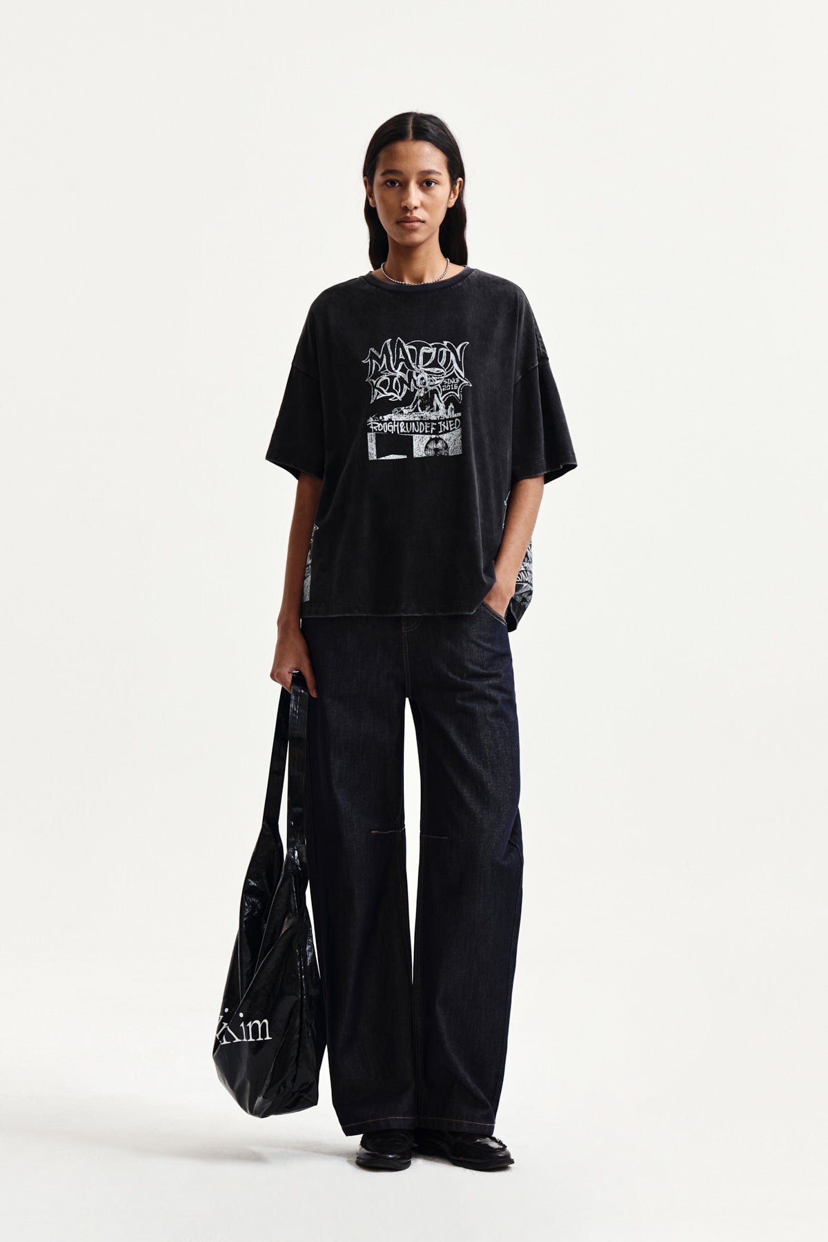Matin Kim - Vintage Graffiti Artwork Top (Black) product image 8 | TRAB K-Fashion Australia