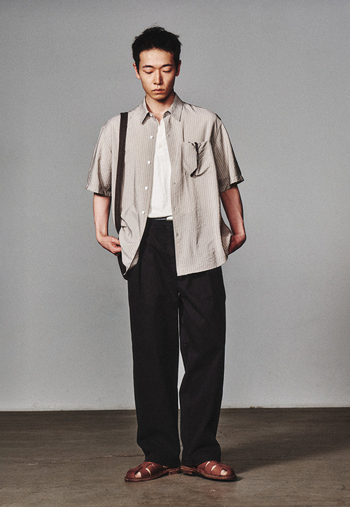 Art if acts - Wrinkle Rayon Half Shirt (Moss Beige) product image 5 | TRAB K-Fashion Australia