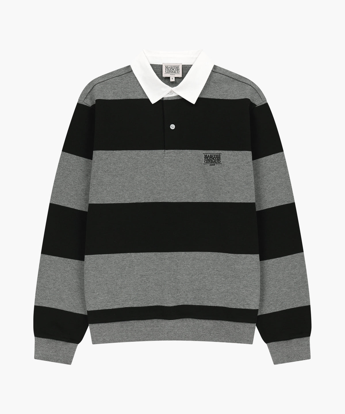 Marithe & Francois Girbaud - Small Classic Logo Rugby Stripe Sweatshirt (Black) product image 5 | TRAB K-Fashion Australia