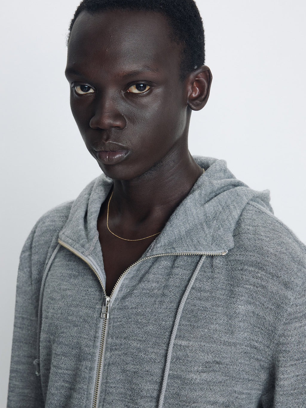 Tonywack - Light Wool Hooded Zip Jacket (Melange Grey) product image 3 | TRAB K-Fashion Australia