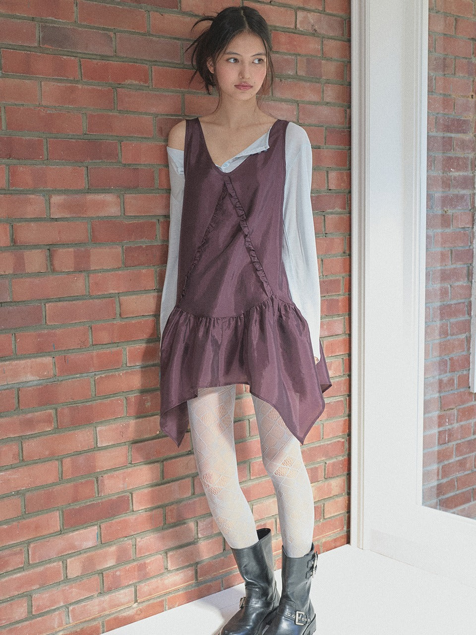 Margarin Fingers - Sheer Layered One-Piece (Purple) product image 1 | TRAB K-Fashion Australia