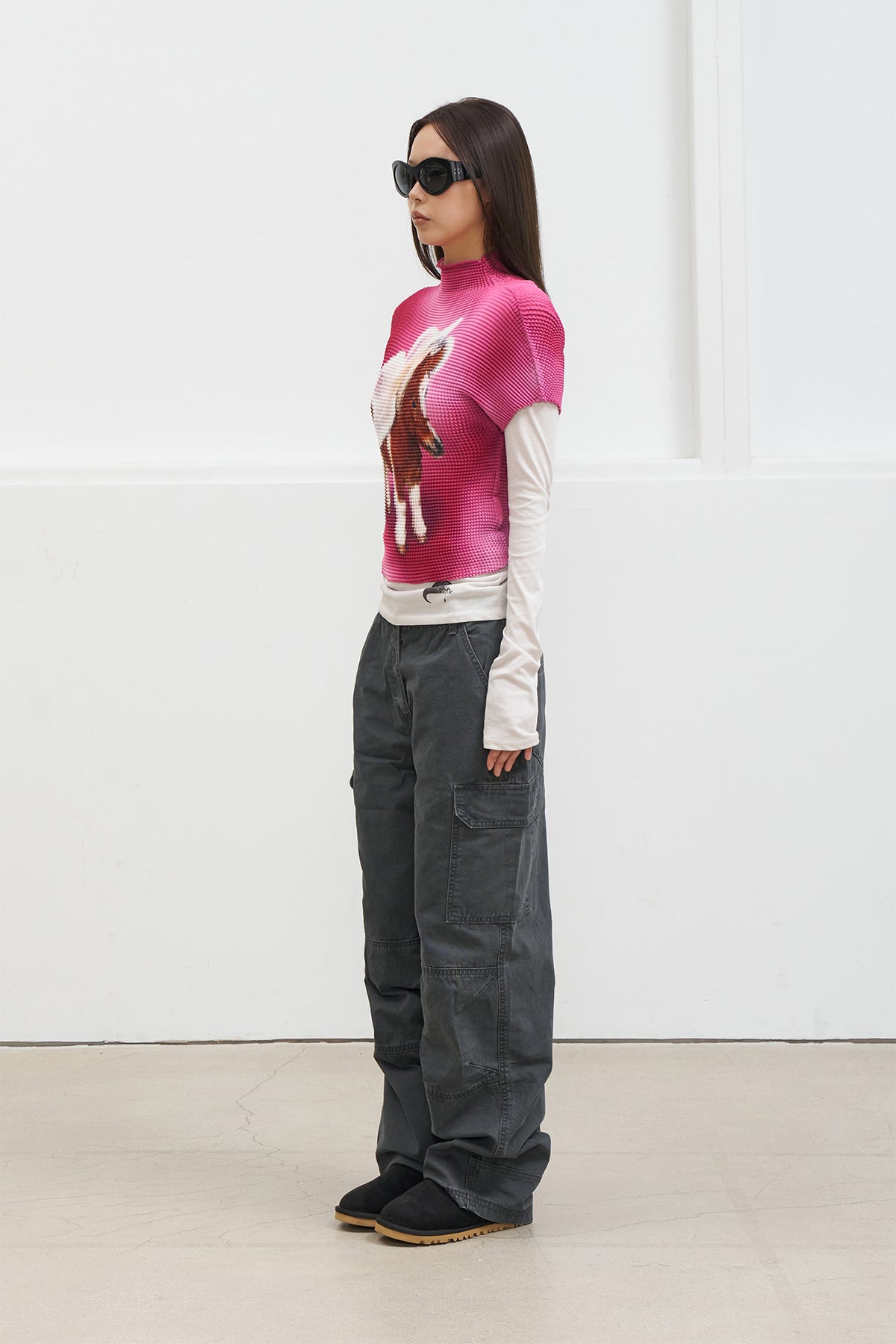 Deinet - Vintage Washed Cargo Pants (Charcoal) product image 2 | TRAB K-Fashion Australia