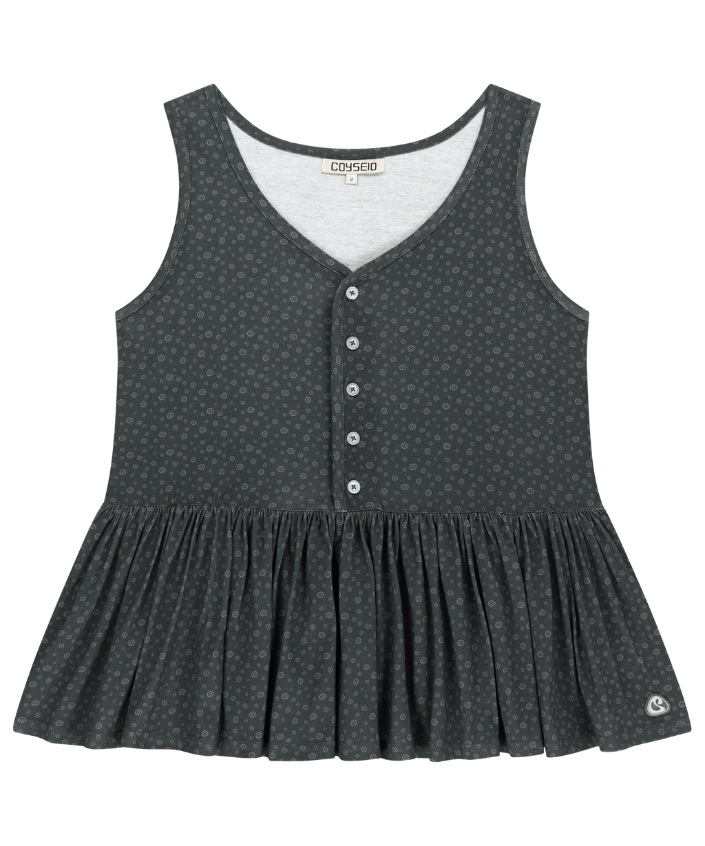 Coyseio - Dudu Ruffle Sleeveless (Charcoal) product image 1 | TRAB K-Fashion Australia