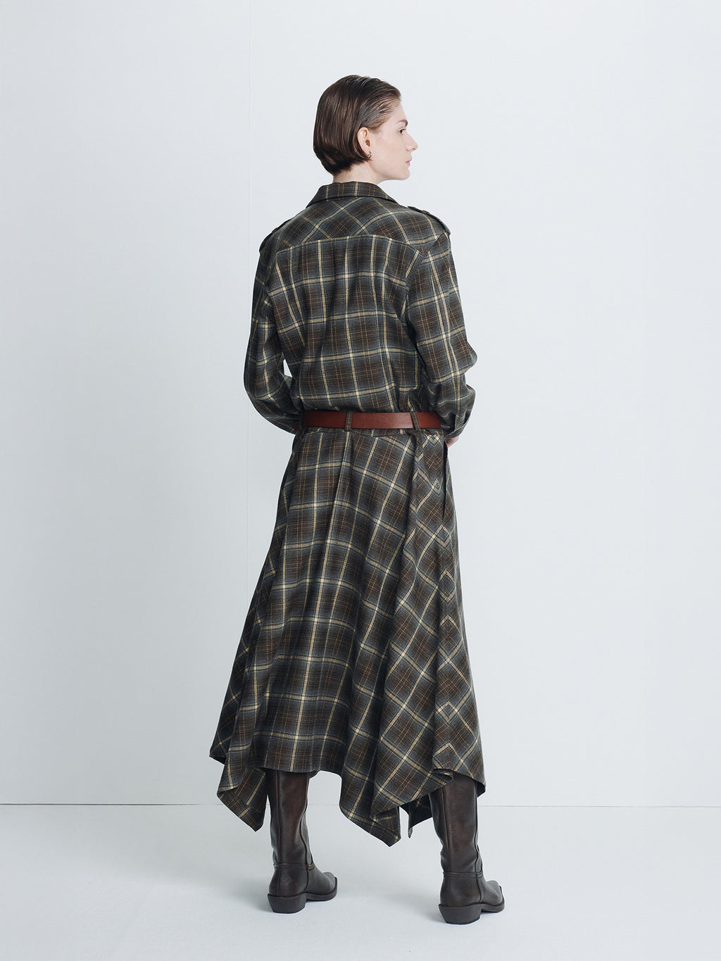 Tonywack - Checked Utility Shirt Dress (Blue Grey Check) product image 6 | TRAB K-Fashion Australia
