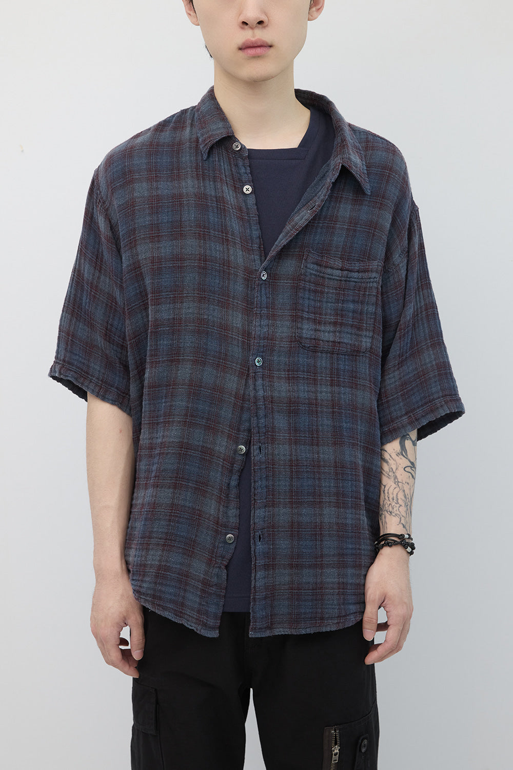 Hatchingroom - Double Face Shirt (Over Dyed Blue/Red) product image 11 | TRAB K-Fashion Australia