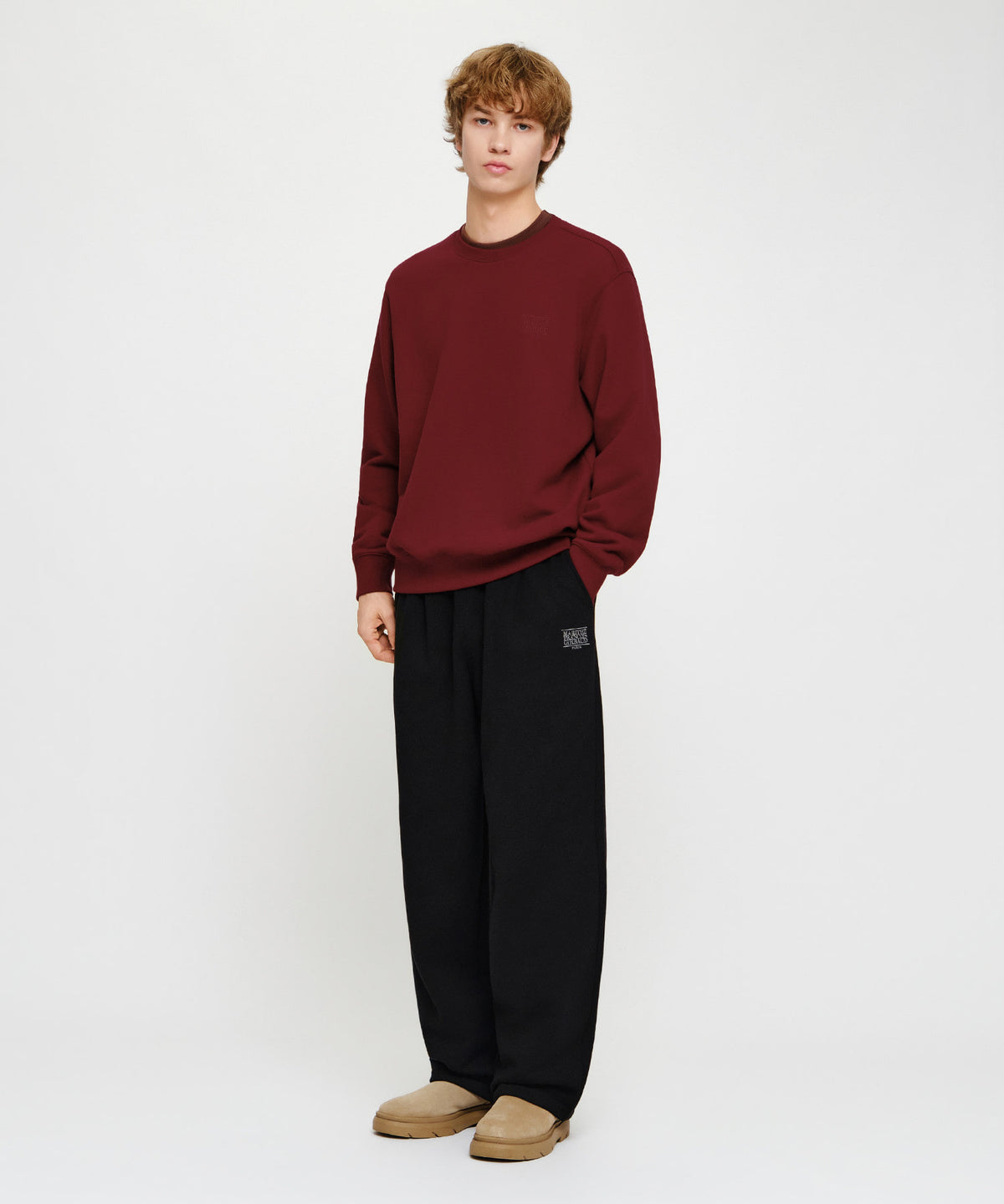 Marithe & Francois Girbaud - One Tuck Wide Sweat Joggers (brushed) (Black) product image 4 | TRAB K-Fashion Australia
