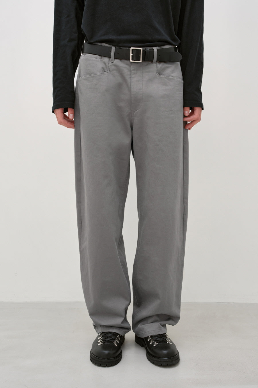 Insilence - Curved Chino Pants (Grey) product image 3 | TRAB K-Fashion Australia