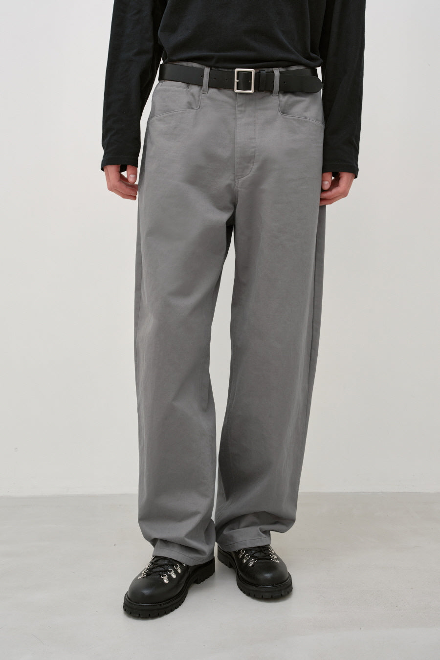 Insilence - Curved Chino Pants (Grey) product image 4 | TRAB K-Fashion Australia