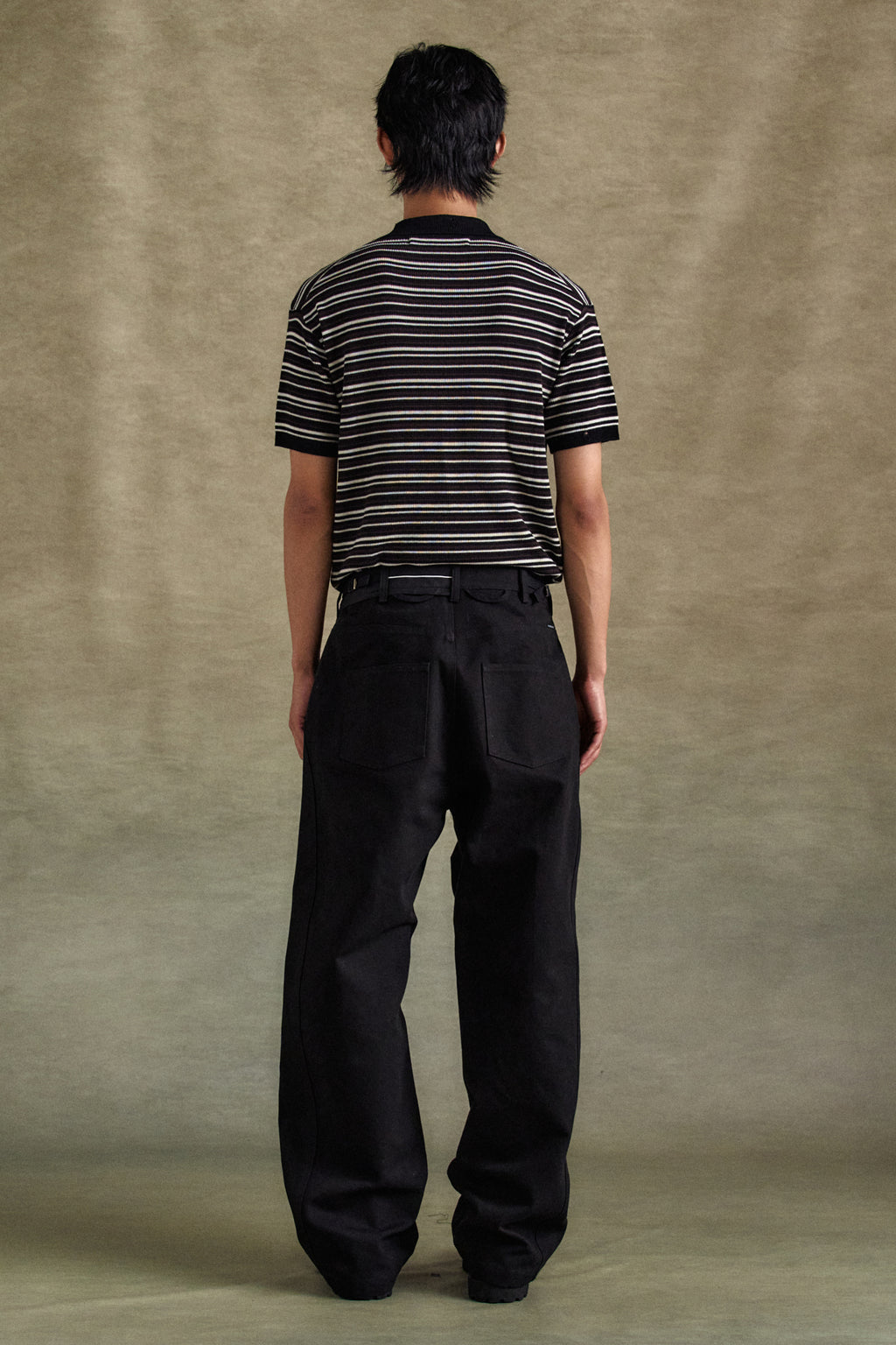 Andersson Bell - Stripe Polo Sweater (Black/Brown) product image 3 | TRAB K-Fashion Australia