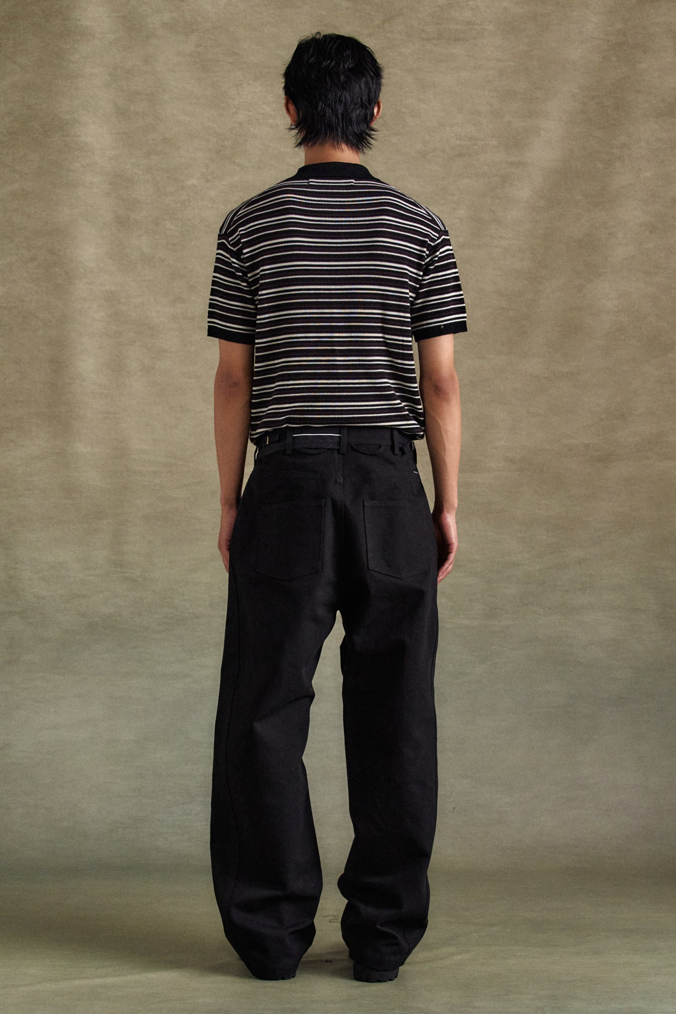 Andersson Bell - Stripe Polo Sweater (Black/Brown) product image 3 | TRAB K-Fashion Australia