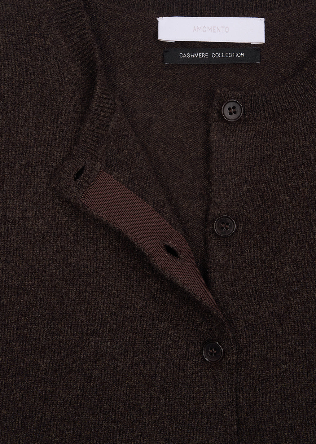 Amomento - Cashmere Crewneck Cardigan (Brown) product image 9 | TRAB K-Fashion Australia