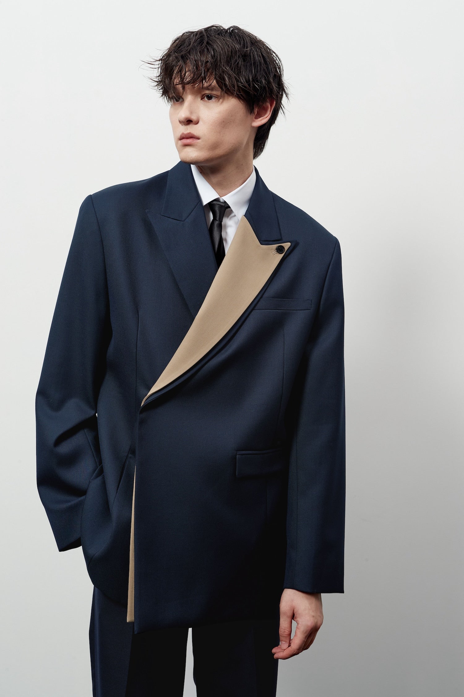 Stu - Layered Lapel Blazer (Navy) product image 15 | TRAB K-Fashion Australia