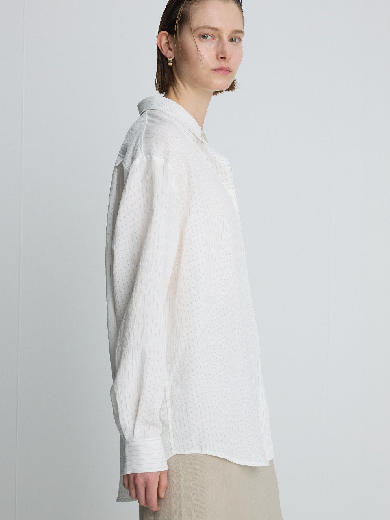 Tonywack - Airy Striped Over Shirt (Ivory) product image 9 | TRAB K-Fashion Australia