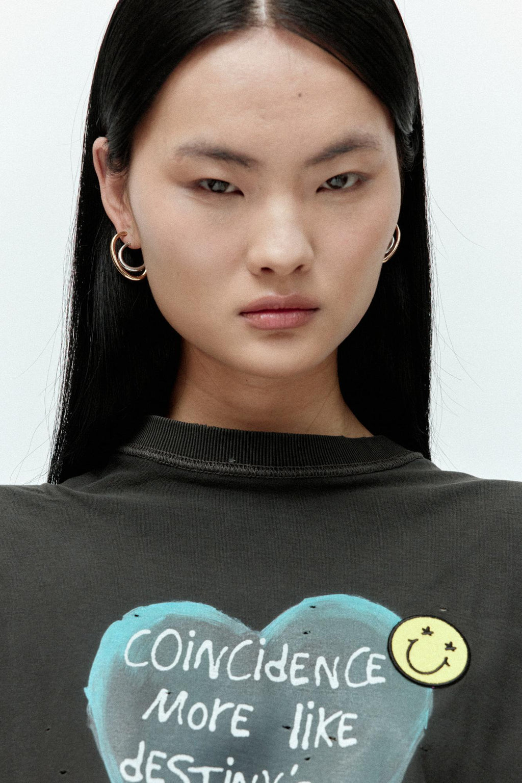 Andersson Bell - Unisex Heart Message T-Shirt (Charcoal) product image 4 | TRAB K-Fashion Australia