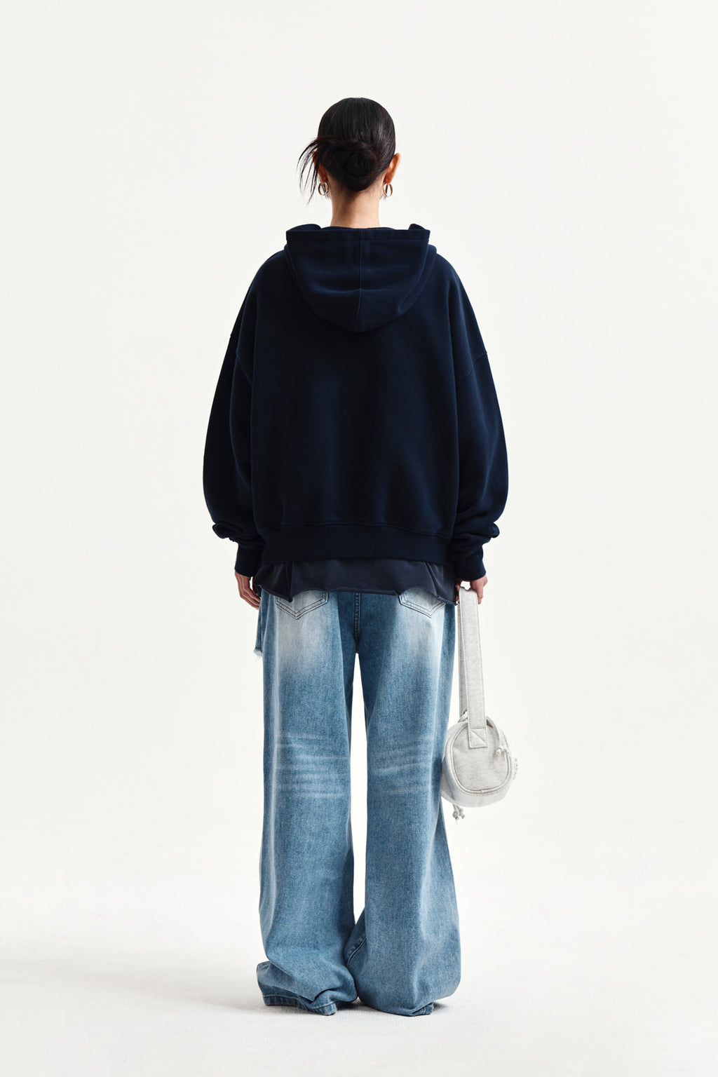 Matin Kim - Graffiti Logo Hoody Zip Up (Navy) product image 7 | TRAB K-Fashion Australia