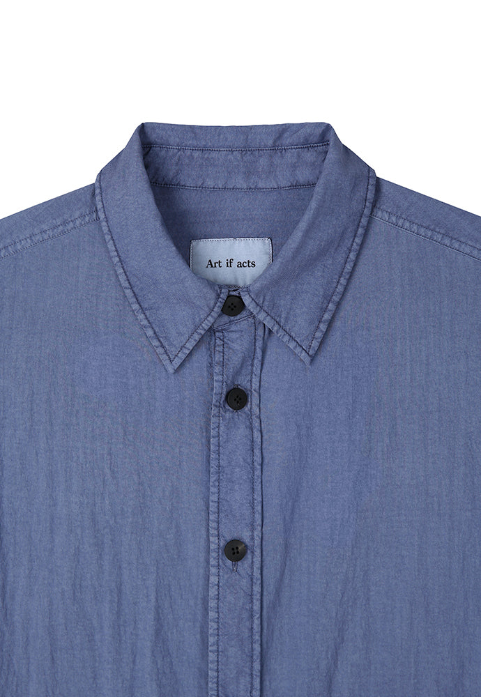 Art if acts - Garment Dyed Two Pocket Half Shirt (French Blue) product image 9 | TRAB K-Fashion Australia
