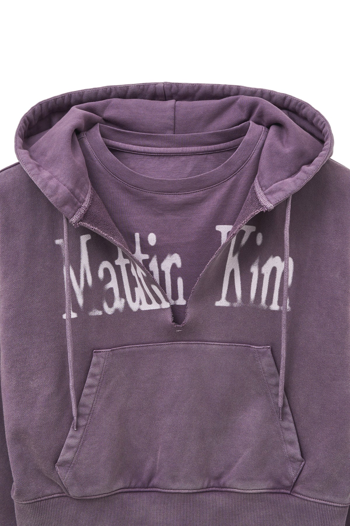 Matin Kim - Washed Layered Crop Hoody (Purple) product image 4 | TRAB K-Fashion Australia