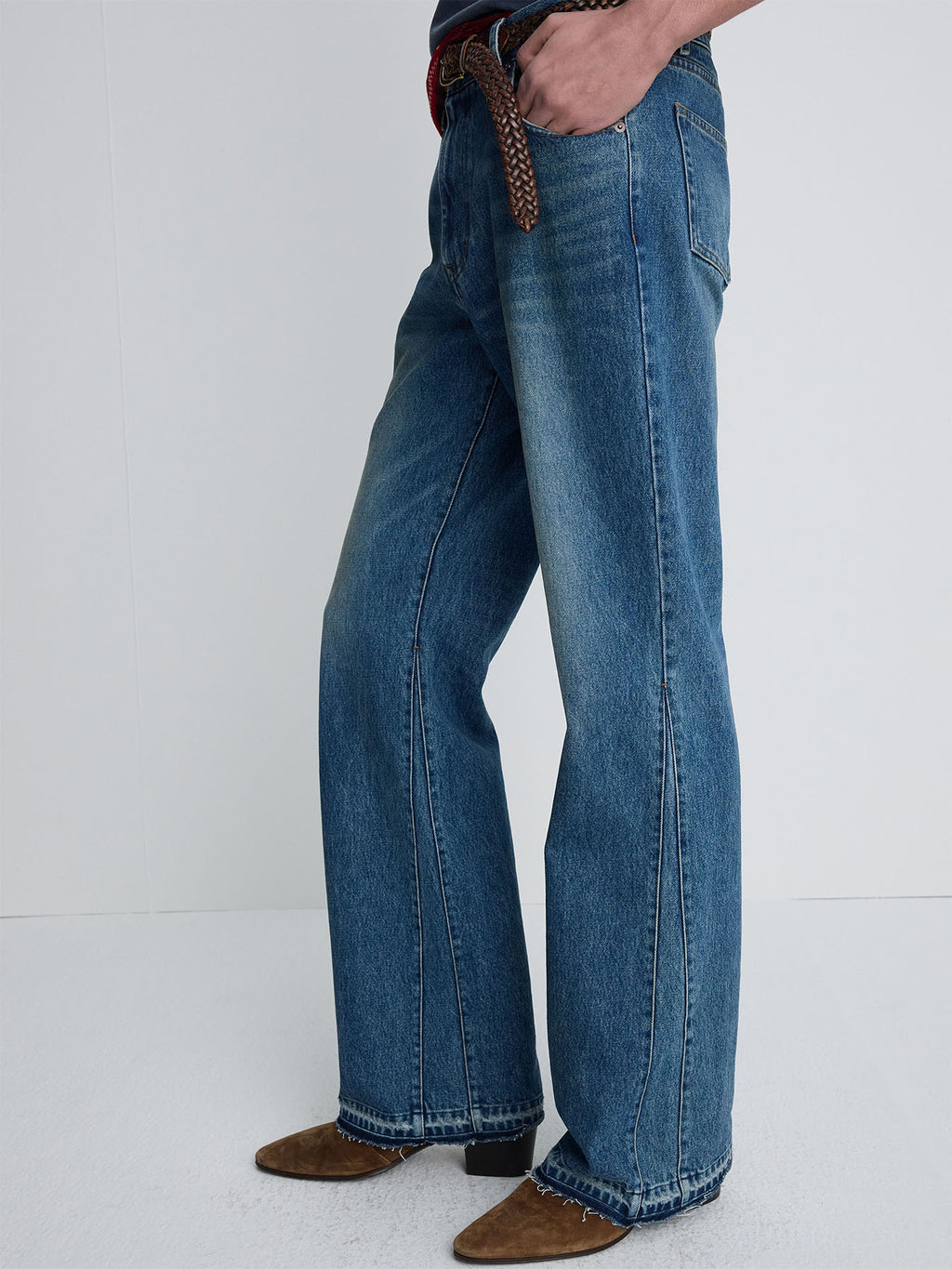 Tonywack - Flared-Leg Reconstructed Denim Jeans (Vintage Blue) product image 1 | TRAB K-Fashion Australia