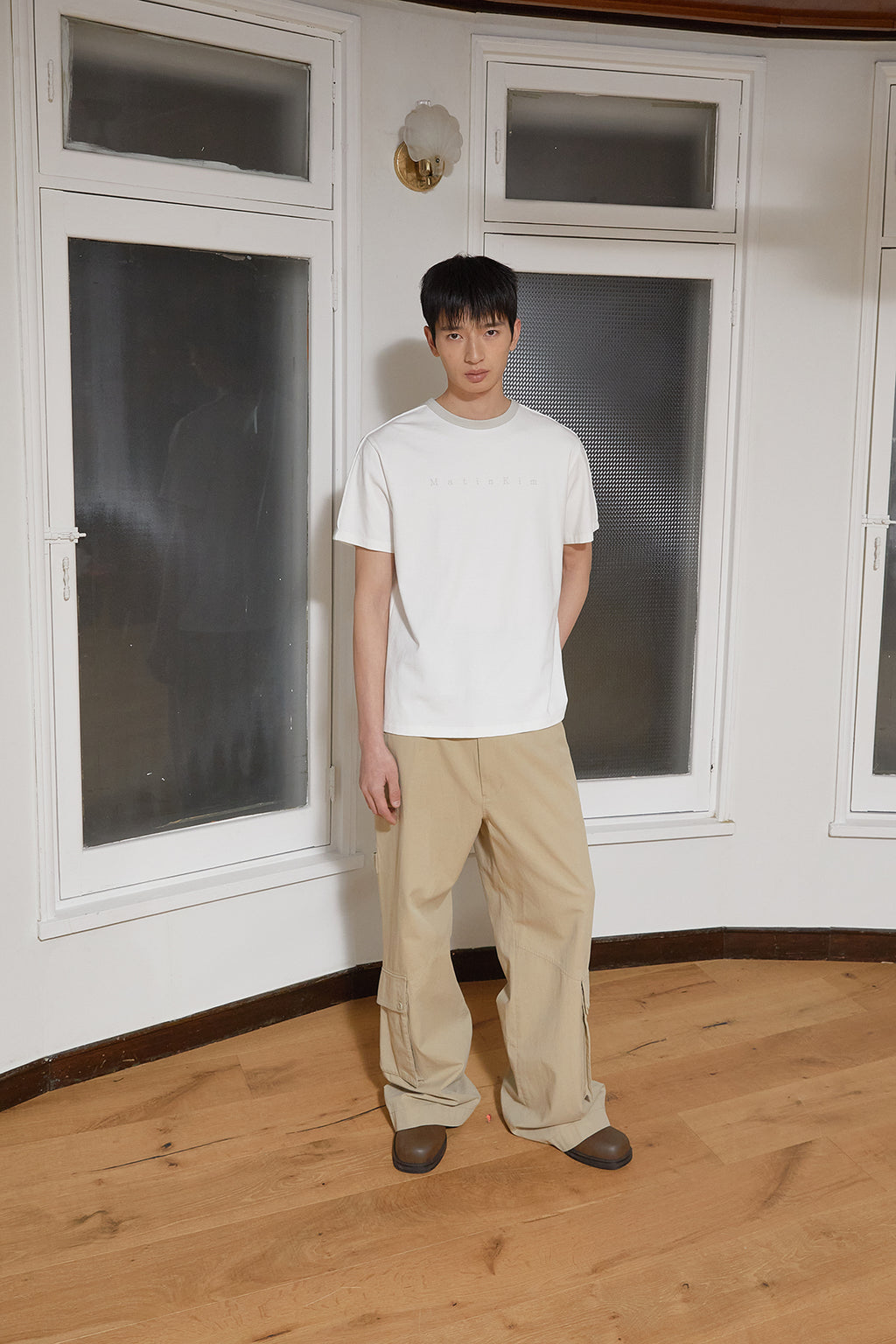 Matin Kim - Color Line Point Logo Top (White) product image 11 | TRAB K-Fashion Australia