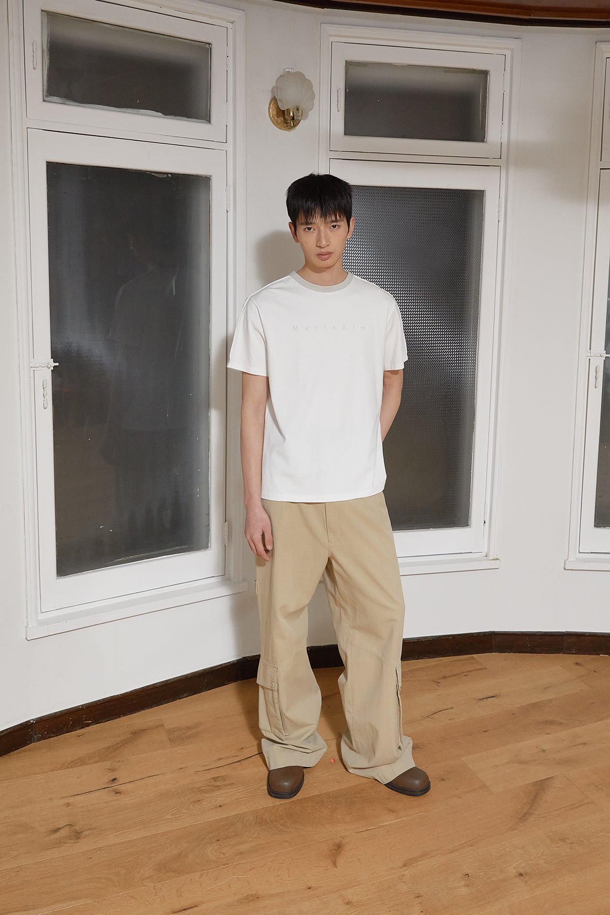 Matin Kim - Color Line Point Logo Top (White) product image 11 | TRAB K-Fashion Australia