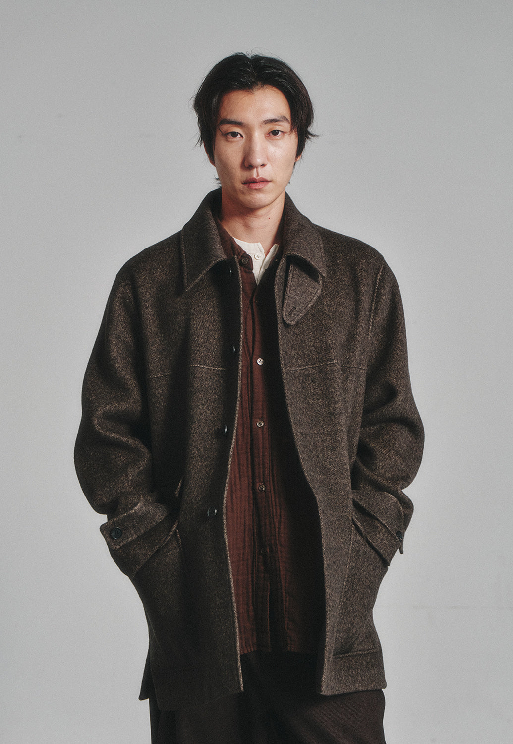 Art if acts - Handmade Car Coat (Melange Brown) product image 4 | TRAB K-Fashion Australia