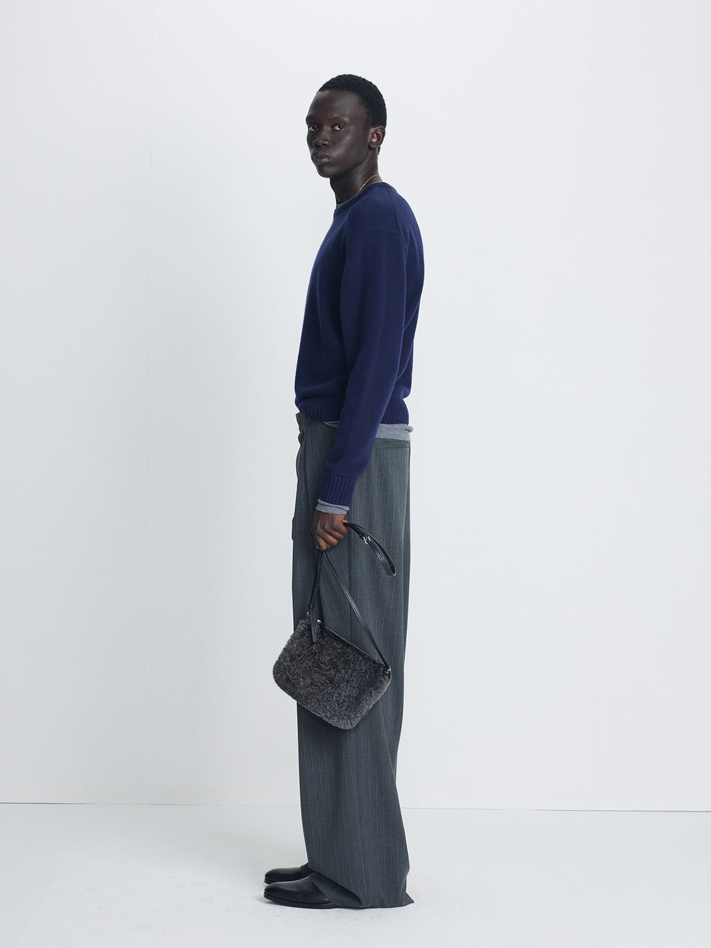 Tonywack - Wool And Cashmere Layered Knit (Navy/Grey) product image 3 | TRAB K-Fashion Australia