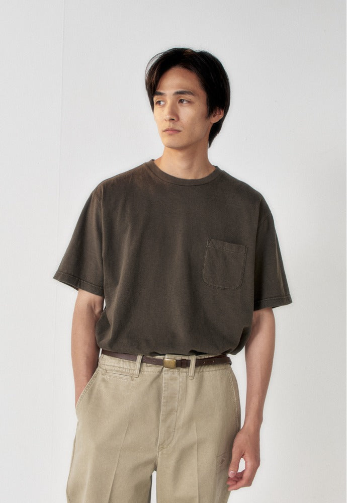 Art if acts - Garment Dyed Slub Pocket T-Shirt (Khaki Grey) product image 1 | TRAB K-Fashion Australia