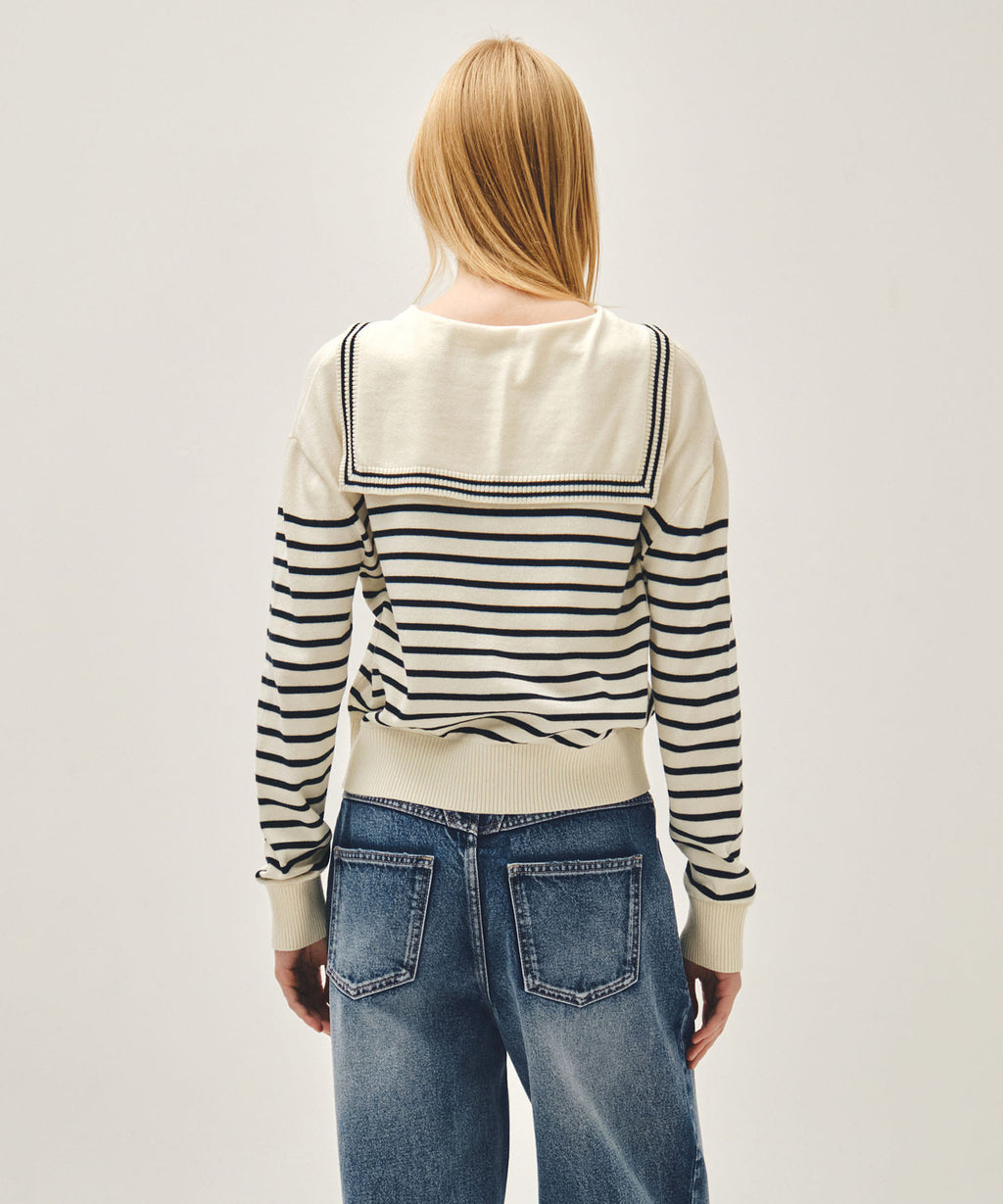 Marithe & Francois Girbaud - Sailor Knit Pullover (Ivory) product image 2 | TRAB K-Fashion Australia