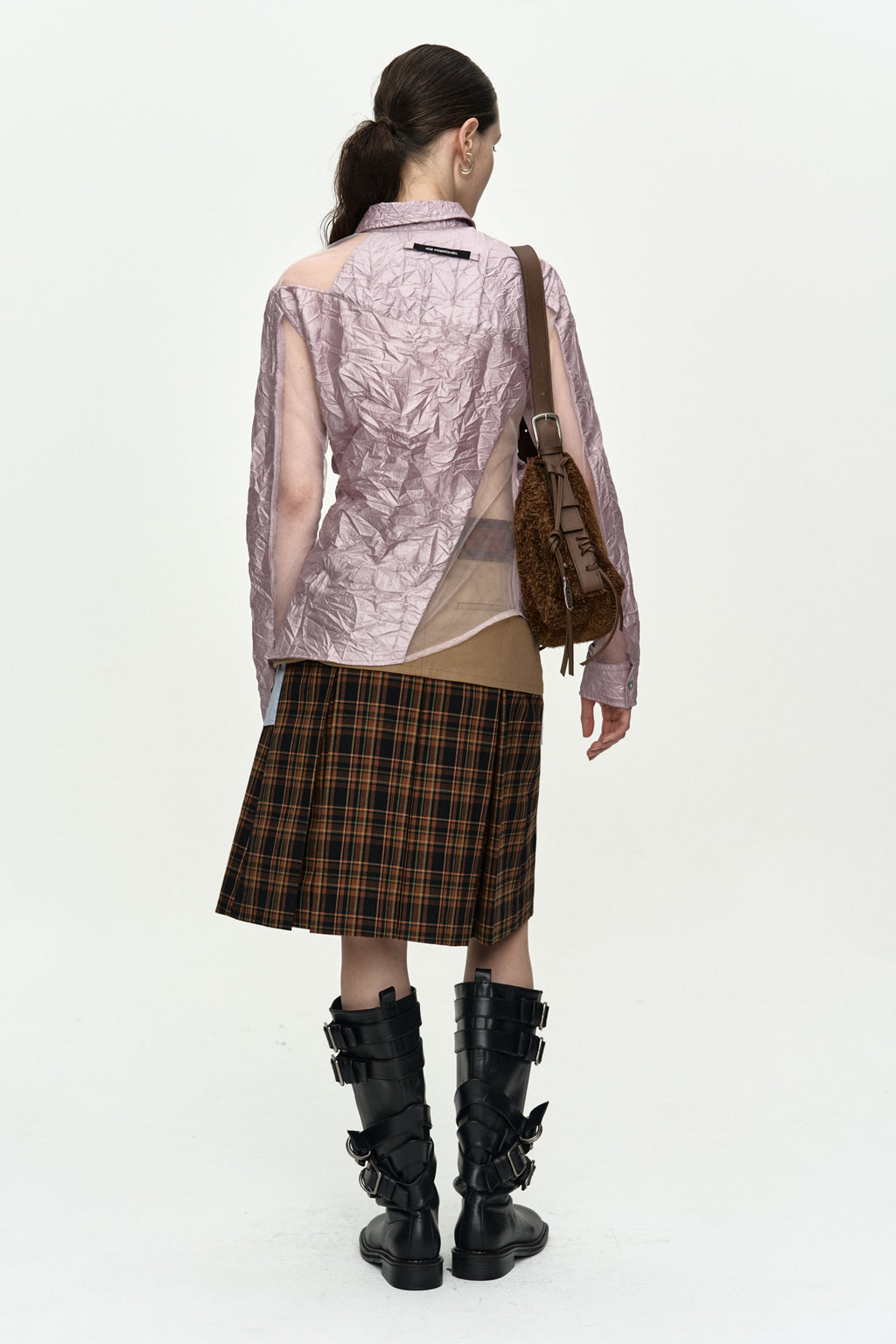 Andersson Bell - Crinkled Twist-Tuck Shirt (Pink) product image 5 | TRAB K-Fashion Australia