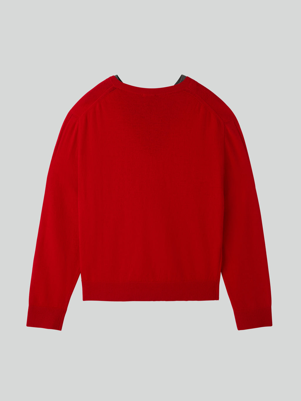 Recto - Contrast Layered V-Neck Knit Top (Red) product image 10 | TRAB K-Fashion Australia