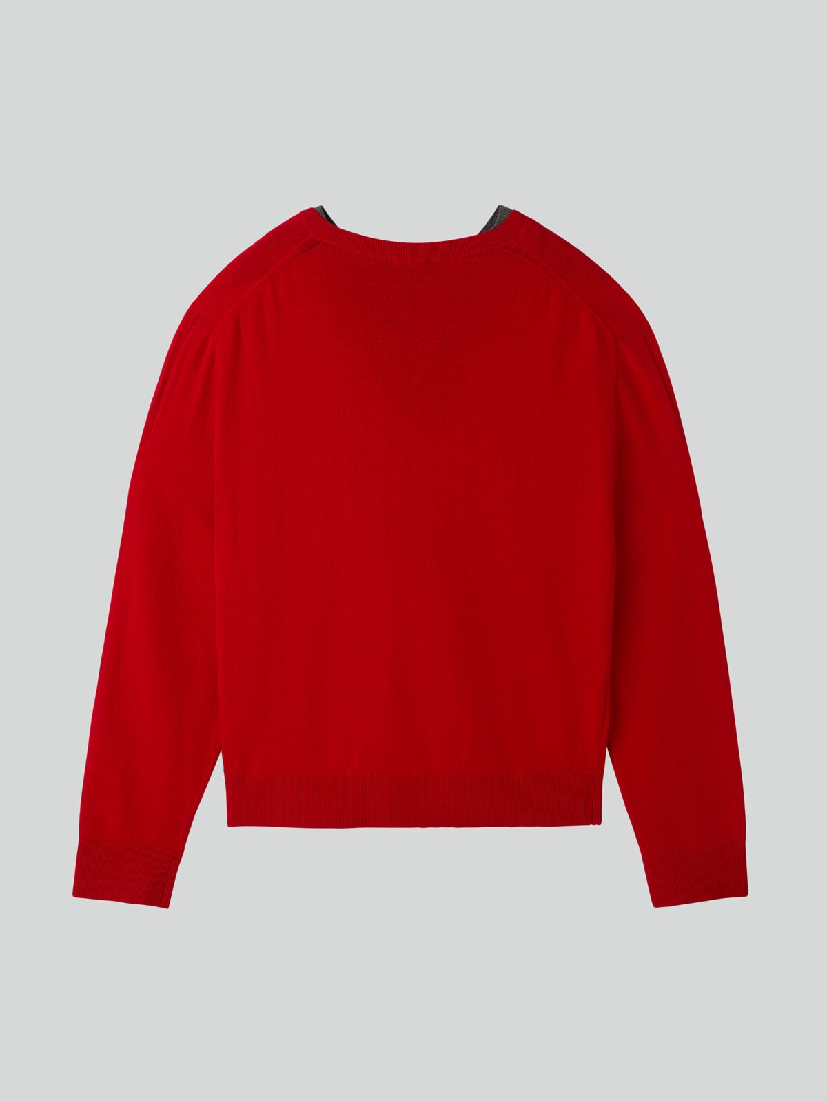 Recto - Contrast Layered V-Neck Knit Top (Red) product image 10 | TRAB K-Fashion Australia