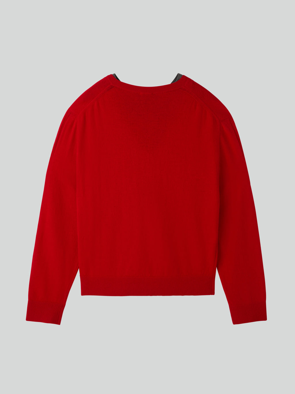 Recto - Contrast Layered V-Neck Knit Top (Red) product image 10 | TRAB K-Fashion Australia
