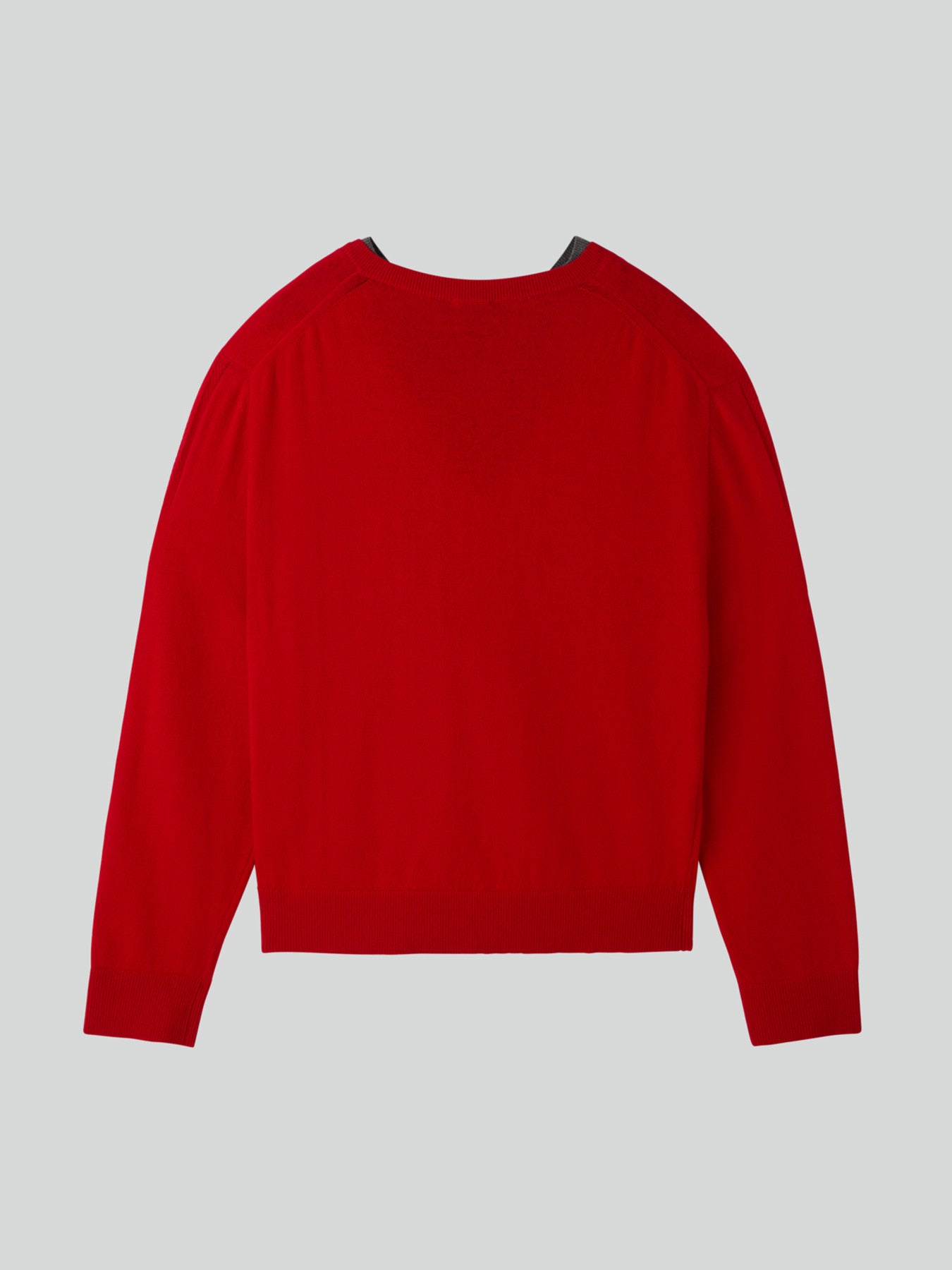 Recto - Contrast Layered V-Neck Knit Top (Red) product image 10 | TRAB K-Fashion Australia