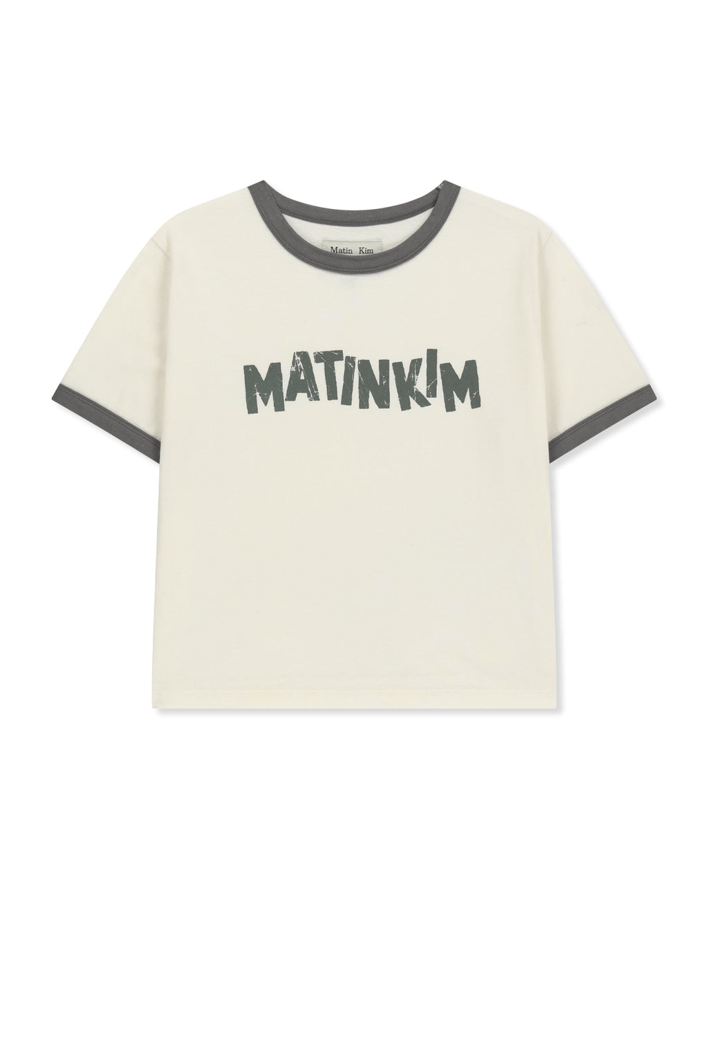 Matin Kim - Matin Logo Ringer Crop Top (Cream) product image 1 | TRAB K-Fashion Australia