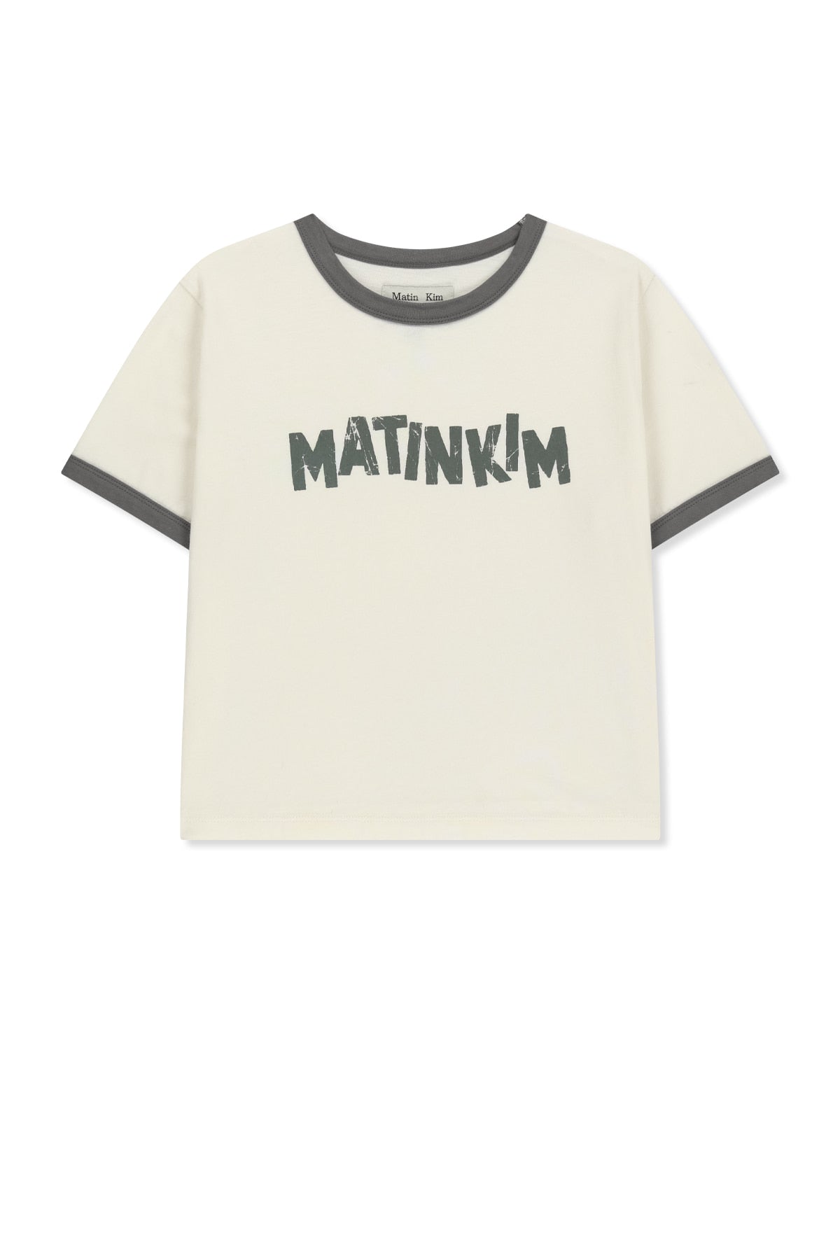 Matin Kim - Matin Logo Ringer Crop Top (Cream) product image 1 | TRAB K-Fashion Australia