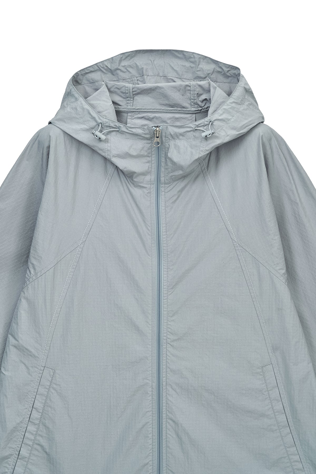 Matin Kim - Back Logo Hoody Wind Breaker (Light Grey) product image 3 | TRAB K-Fashion Australia