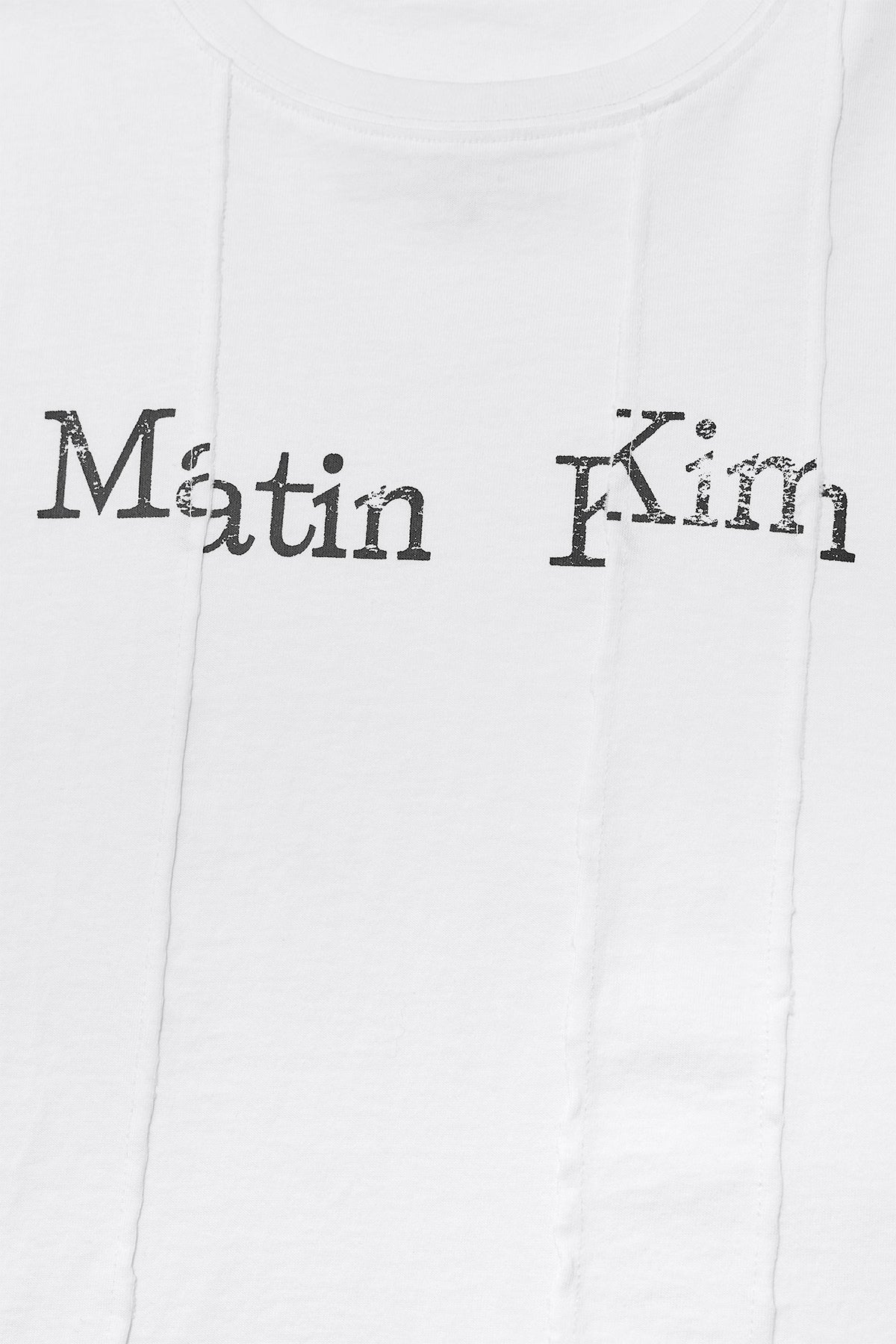 Matin Kim - Unbalance Typo Logo Crop Top (White) product image 4 | TRAB K-Fashion Australia