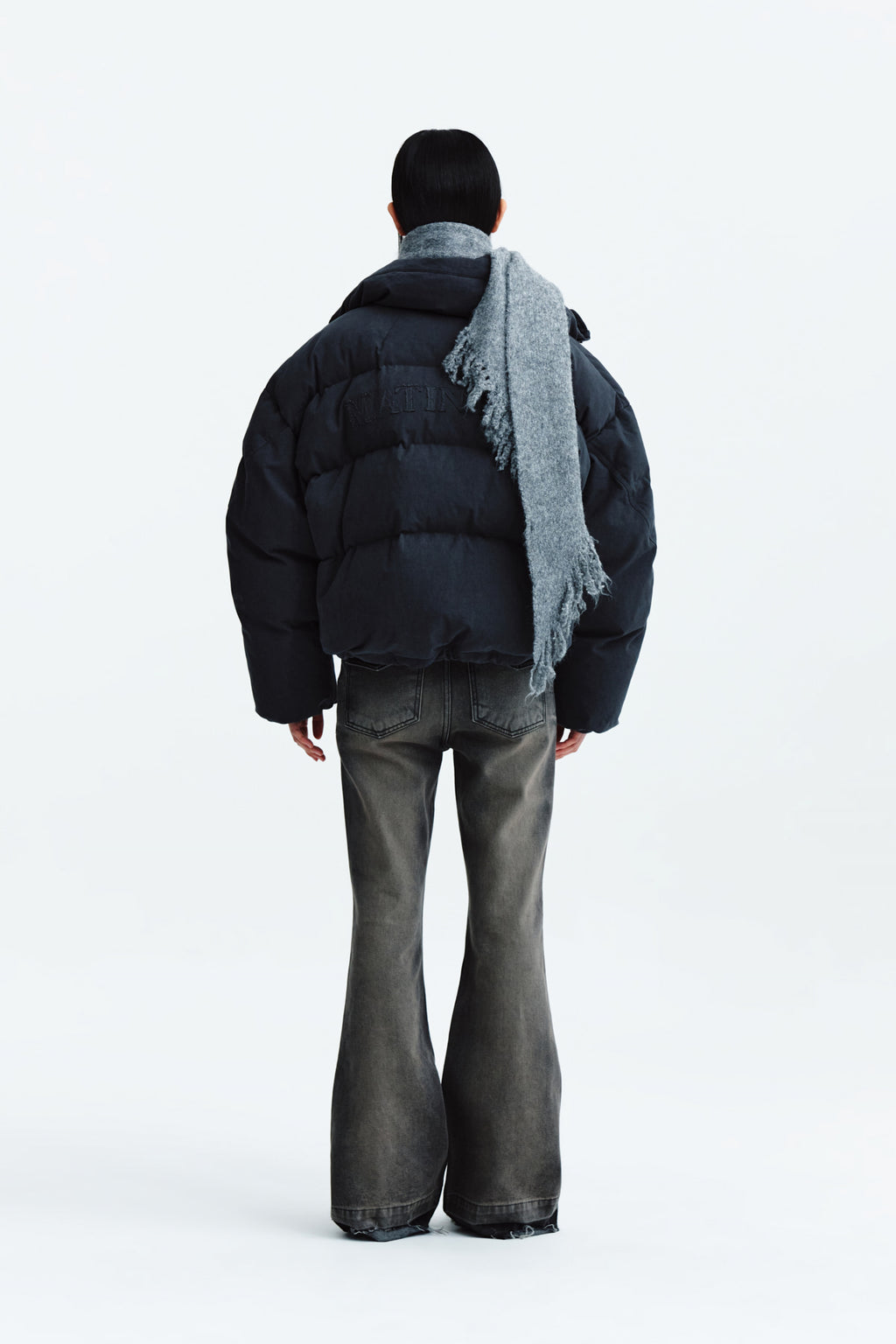 Matin Kim - Cotton Washed Puffer Duck Down Jumper (Charcoal) product image 8 | TRAB K-Fashion Australia