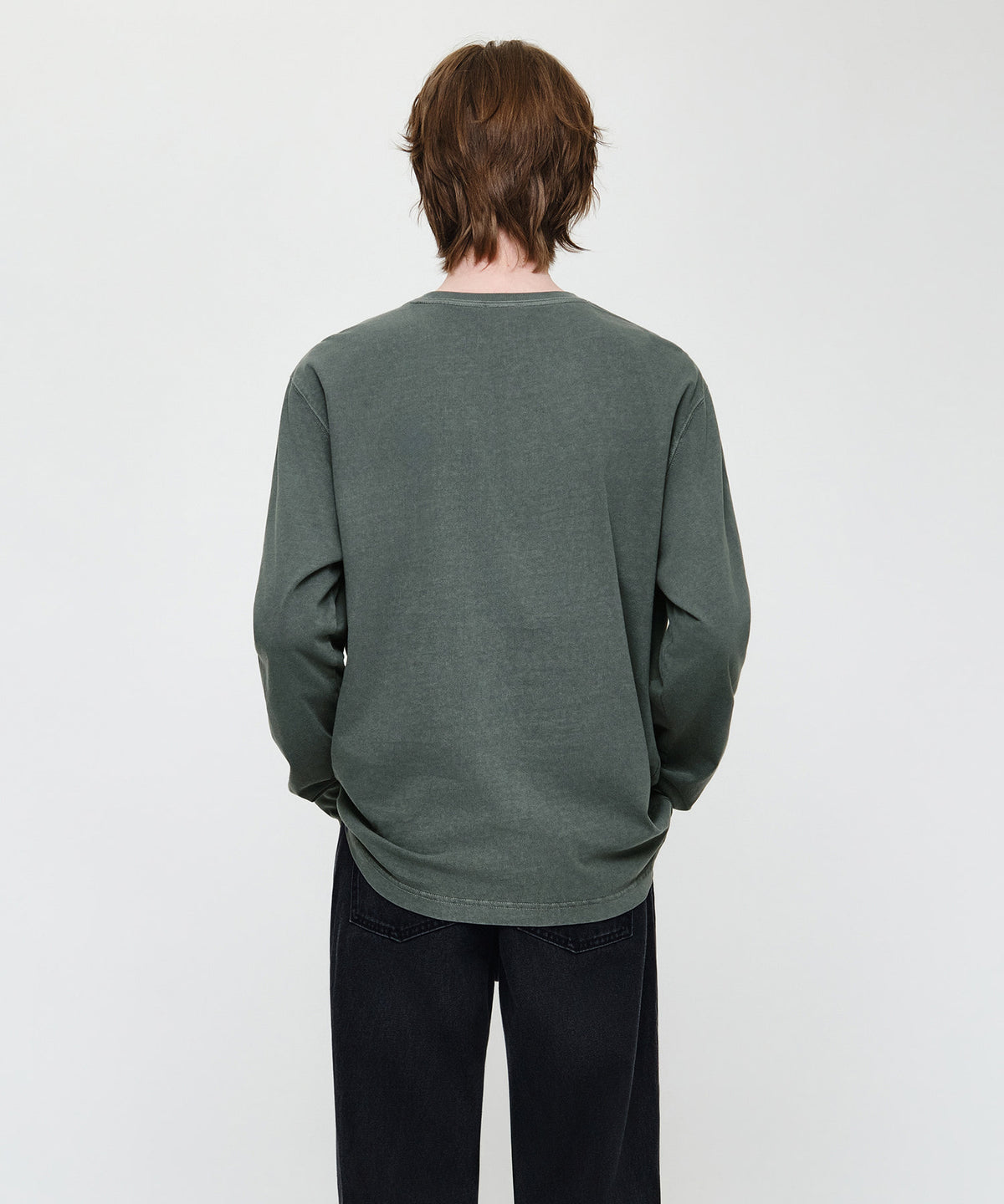 Marithe & Francois Girbaud - Doodle Classic Logo Washing Long Sleeve Tee (Charcoal) product image 3 | TRAB K-Fashion Australia