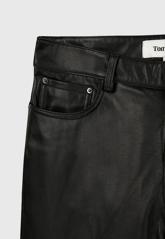 Tonywack - Calf Leather Straight-Leg Pants (Black) product image 12 | TRAB K-Fashion Australia