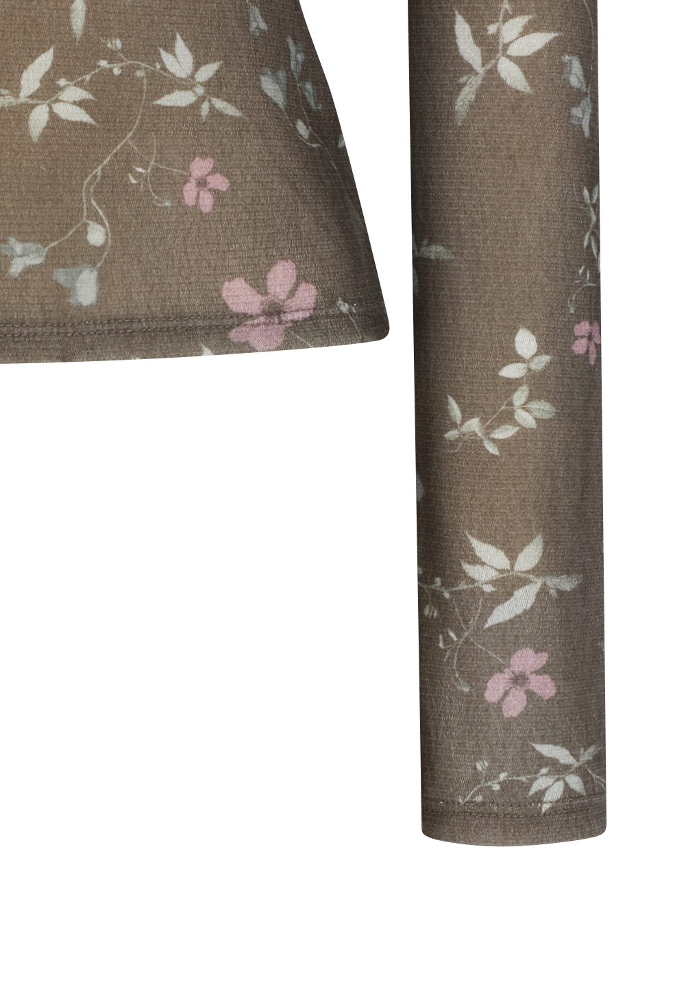 Amomento - Floral mock neck top (Brown) product image 5 | TRAB K-Fashion Australia