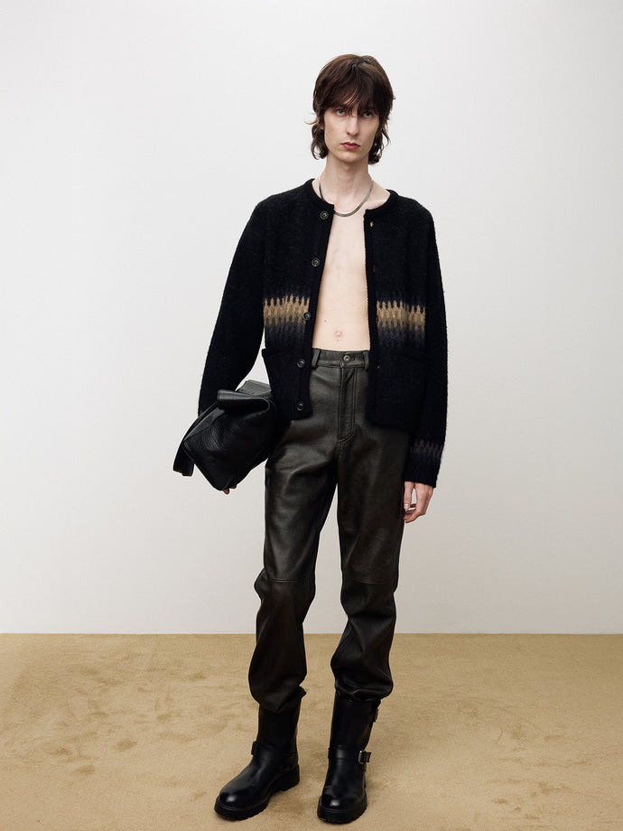 Tonywack - Alpaca Jacquard Knitted Blouson (Pale Black) product image 6 | TRAB K-Fashion Australia